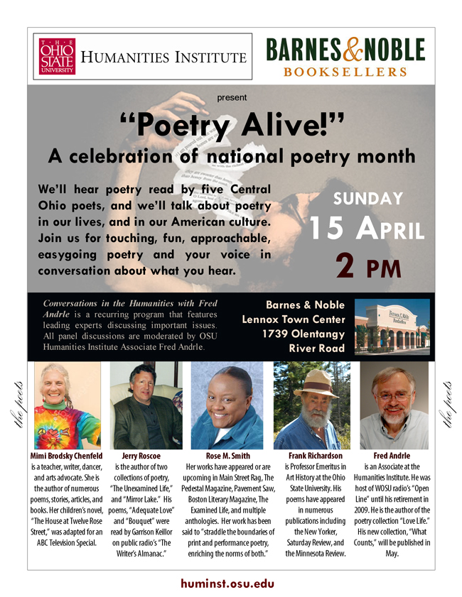 Flyer for poetry alive
